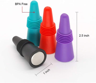 6 Tapones Silicona Reutilizables Botella Vino