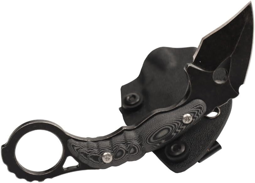 Cuchillo EDC de competición acero fija con mango negro