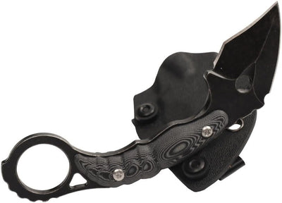 Cuchillo EDC de competición acero fija con mango negro