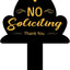 Letrero metal No Soliciting decoración patio 15x7"