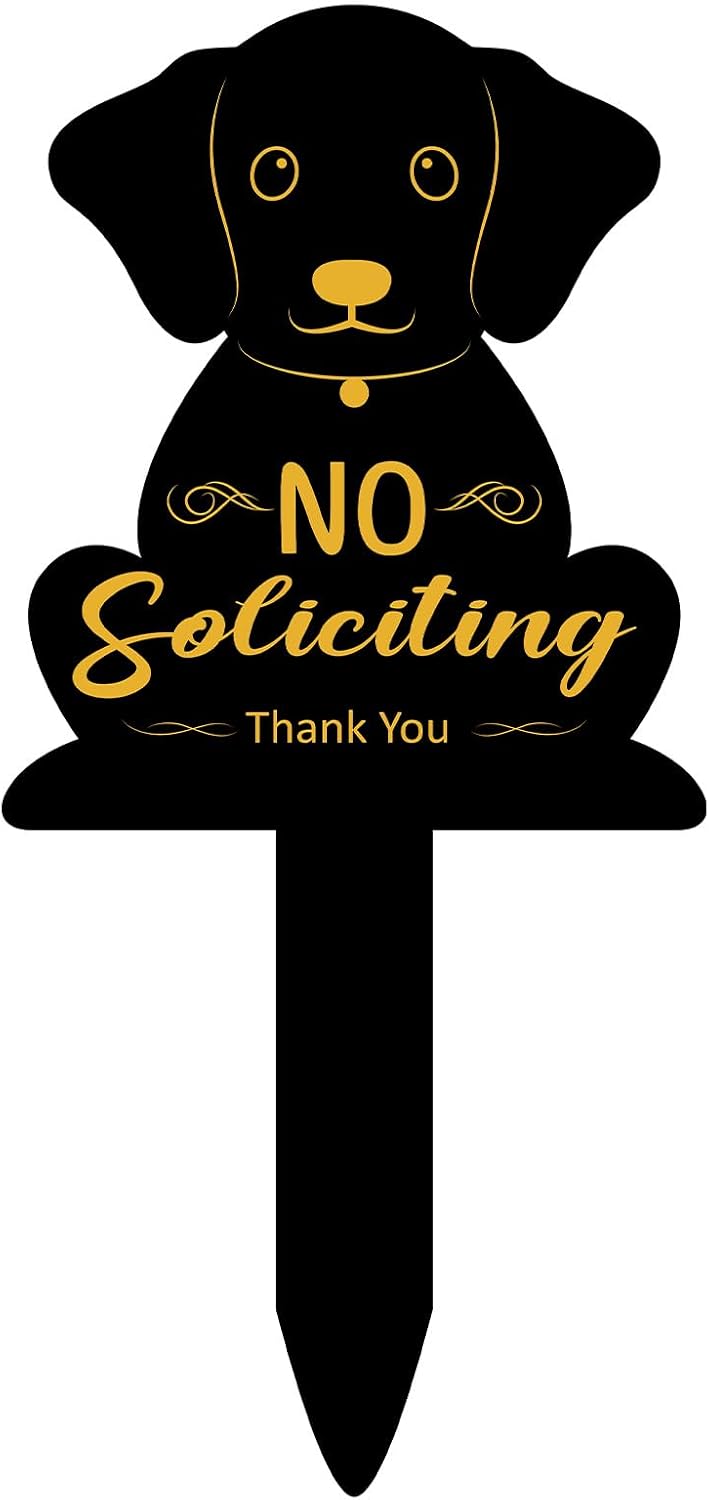 Letrero metal No Soliciting decoración patio 15x7"