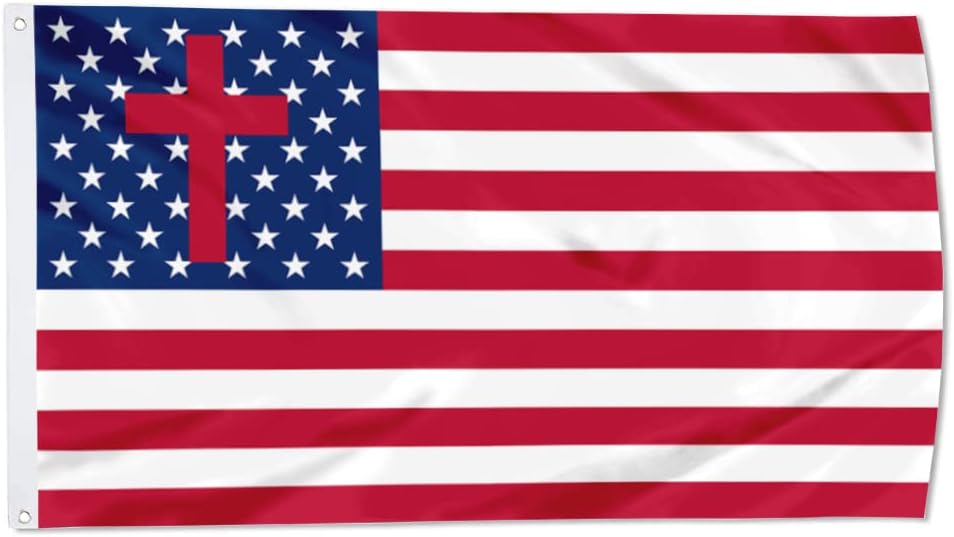 Bandera cristiana 3x5ft poliéster doble costura ojales latón