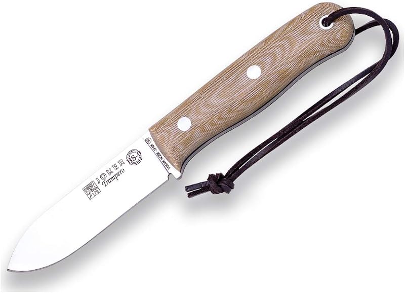 Cuchillo caza montañismo 10cm acero Sandvik 14c28n madera