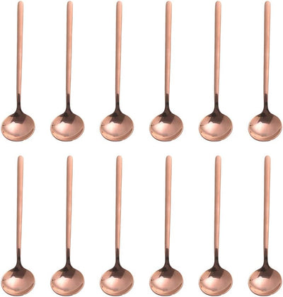 12 Pzas Cucharas Té Espresso Acero Inox Mango Esmerilado