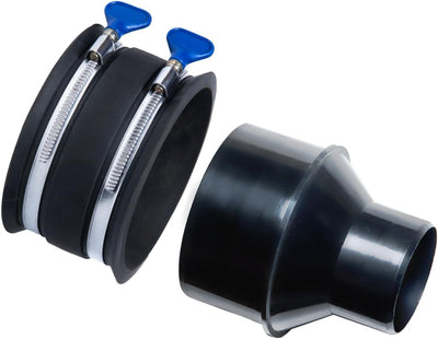 Reductor 4 a 2-1/2 pulg acero inox con manguito flexible