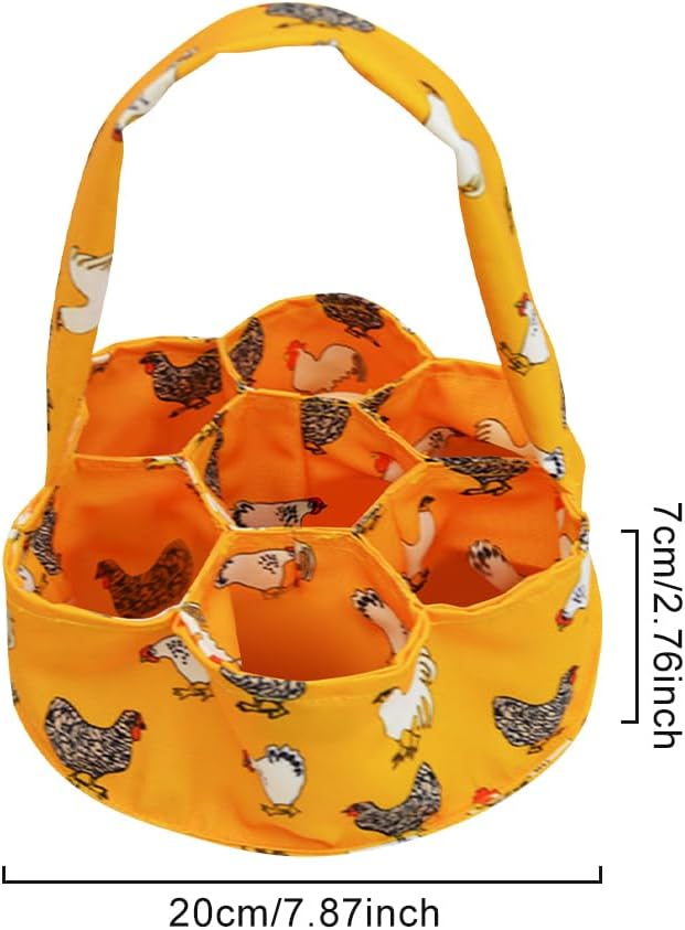 Cesta recolectar huevos 7 bolsas para pollos gallinas