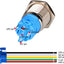 Botón momentáneo acero inox 0.75pulg 12v-24v led azul