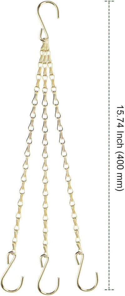 8 Cadenas Colgantes Doradas 16" Gancho S para Plantas