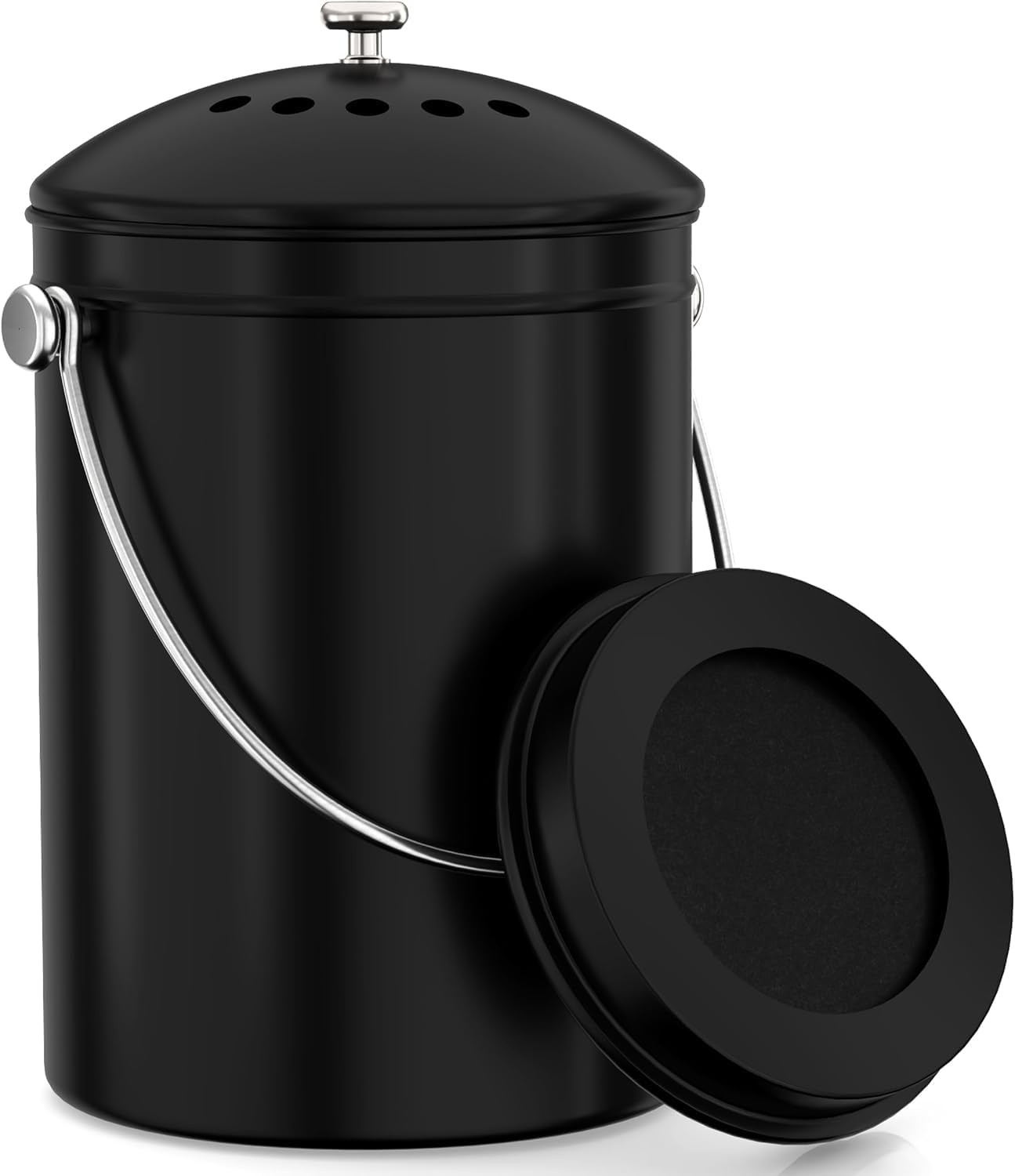 Cubo compostaje encimera 1.3gal acero inox con filtro carbón