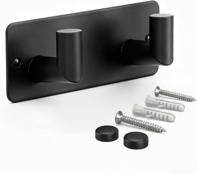 Perchero pared 2 ganchos acero inox para sombreros toallas