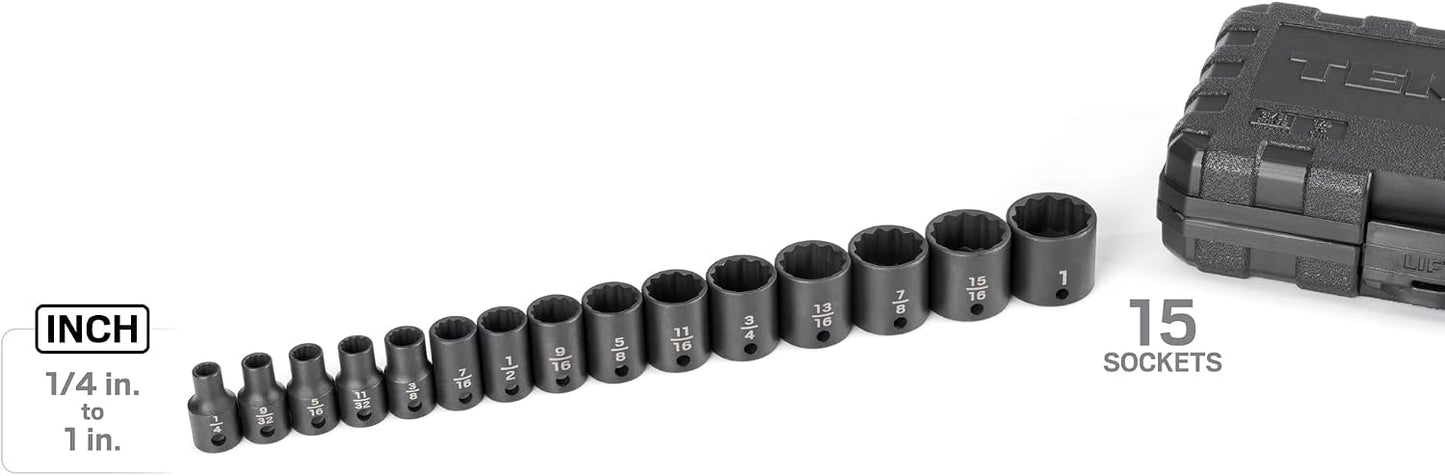 Set dados impacto 3/8pulg 15pzas estuche