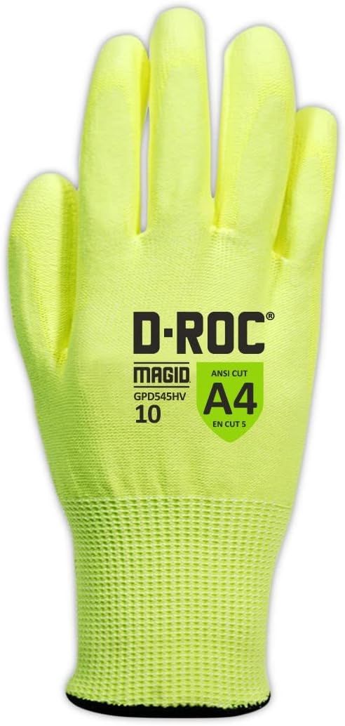 Guantes palma PU recubiertos talla 10 amarillo