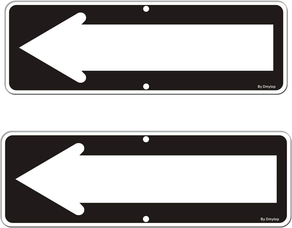 2 Letreros Flecha Izq/Der Aluminio Reflectante 18x6" Negro