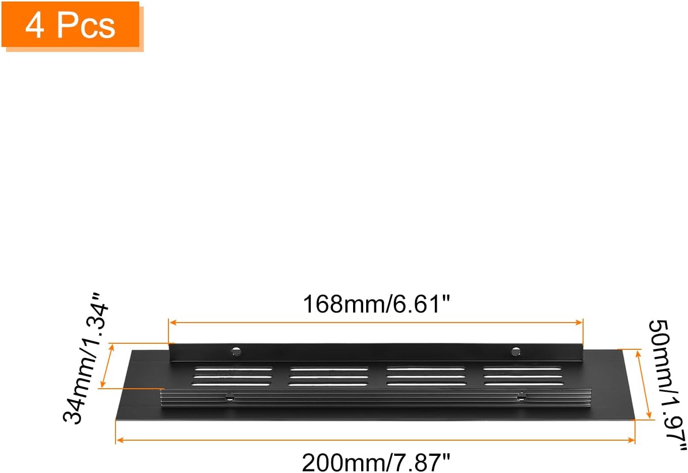 4 Pzas Rejilla Ventilación Aluminio 7.87x1.97pulg Armario
