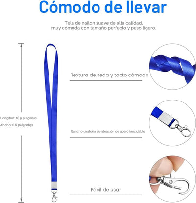 5 Cordones Insignias con Clip para Llaves y Crucero