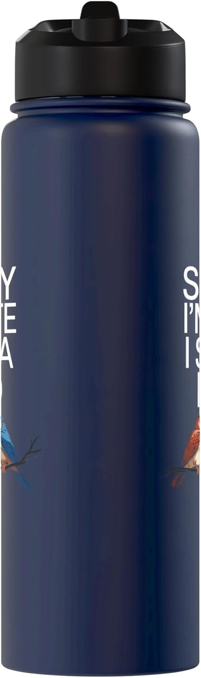 Botella de agua aislada de acero inoxidable para observación de aves