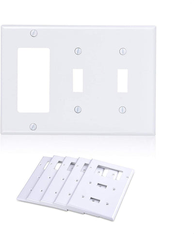 5 Pzas Cubierta Interruptor Pared para Decorador Blanco