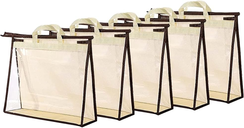 Organiz. 5 Pzas para colgar bolsos transparente