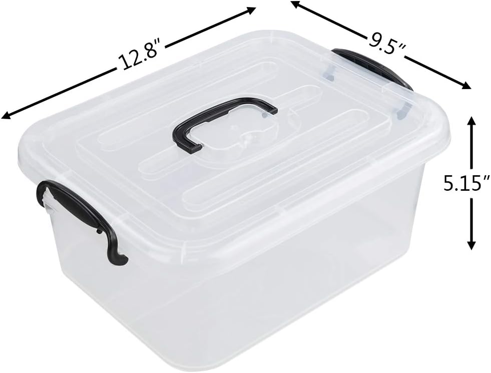 Caja plástico 8L transparente con tapas set 2