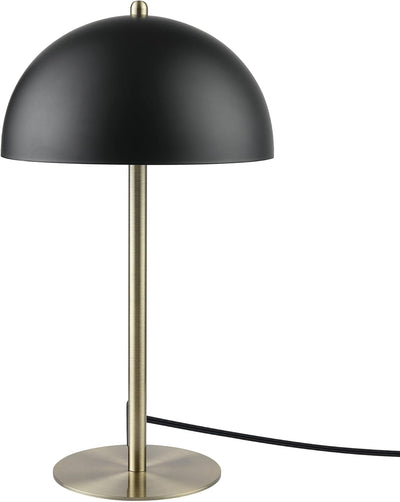 Lámpara escritorio negra mate 15" detalles latón moderna E26