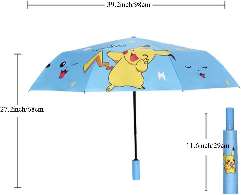 Paraguas automático anti-viento plegable niños azul