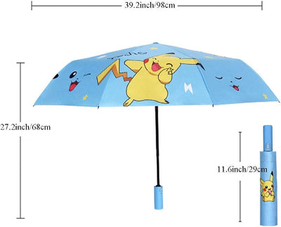 Paraguas automático anti-viento plegable niños azul