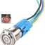 Interruptor botón presión 16mm 12v-24v 5a con led y enchufe