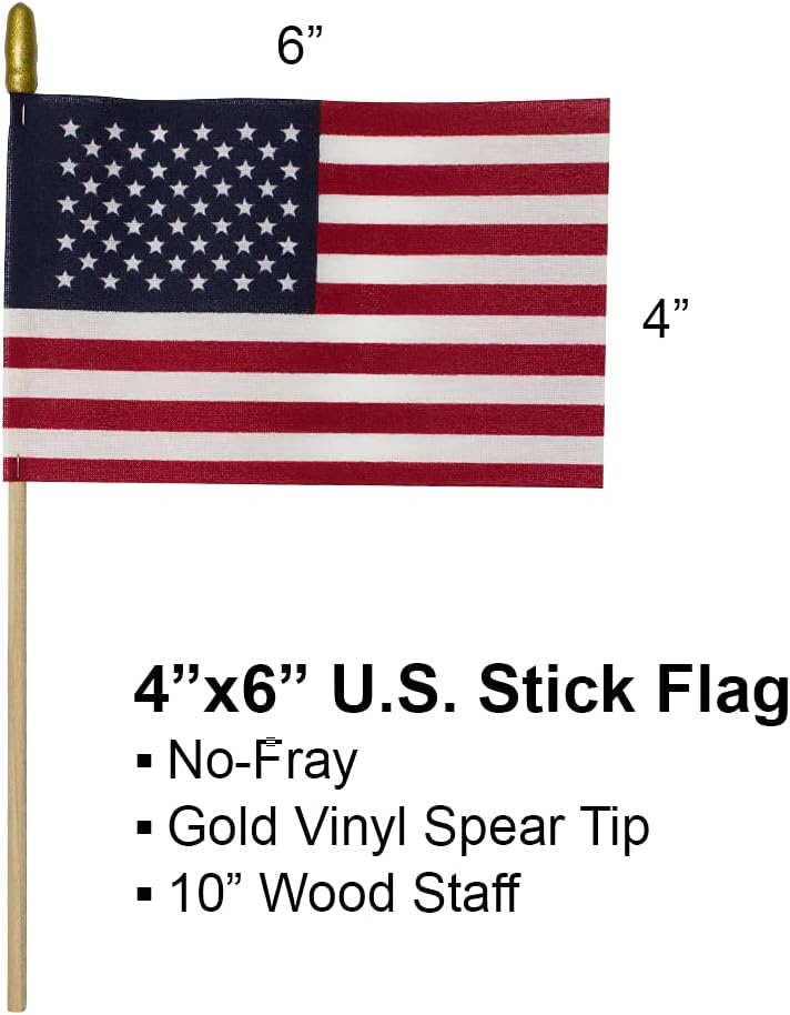 Set 48 banderas americanas 4x6pulg fabricadas EE.UU.