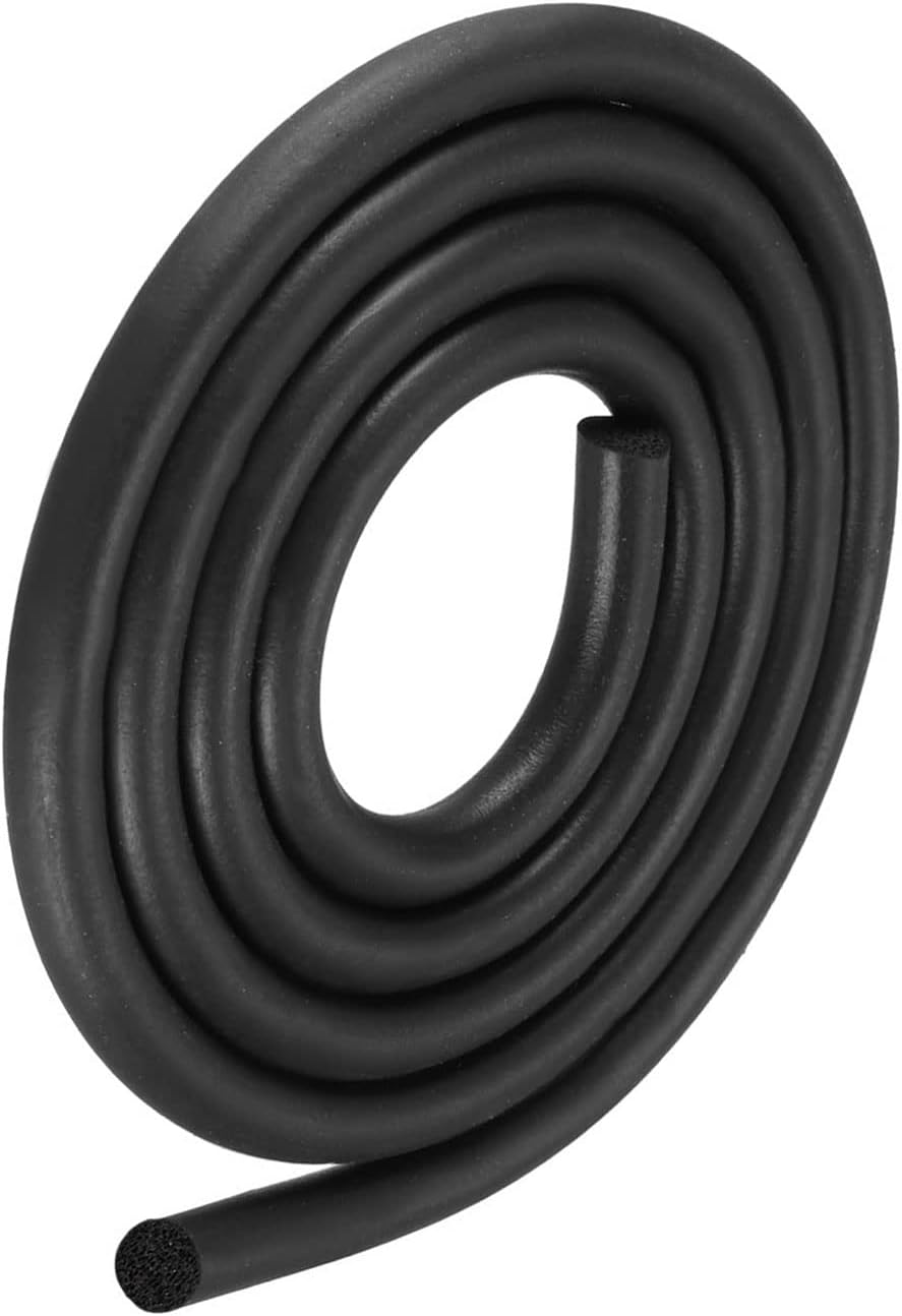Tira sellado goma EPDM redonda 0.472pulg x 6.6ft negro
