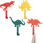 4 Ganchos Pared Dinosaurio Metal Decoración Baño Aula