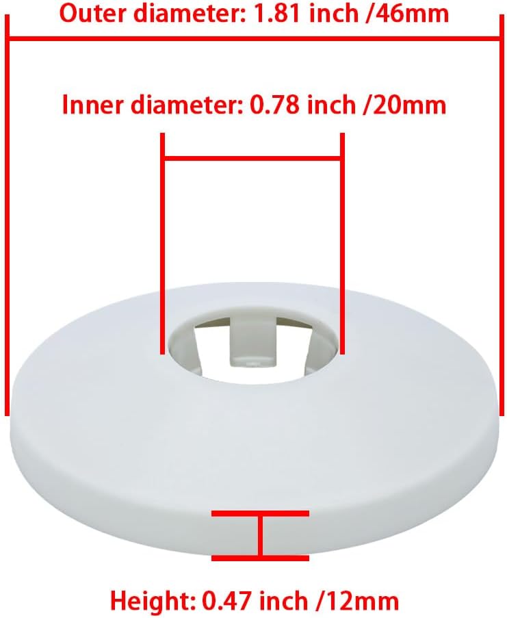 Brida dividida pared plástico ABS 0.79" placa redonda