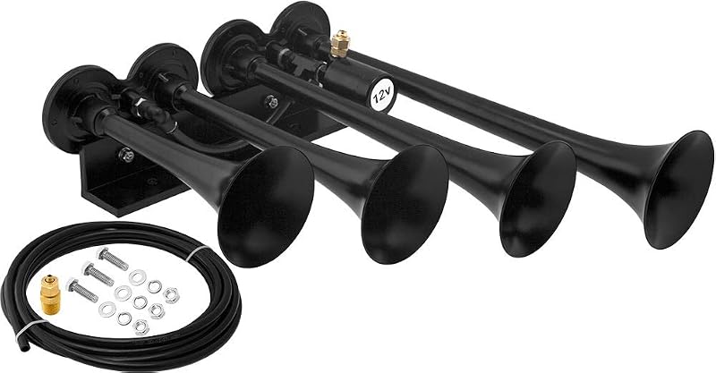 Cuerno tren camión 4 bocinas aire negro 12V VXH4124XLB