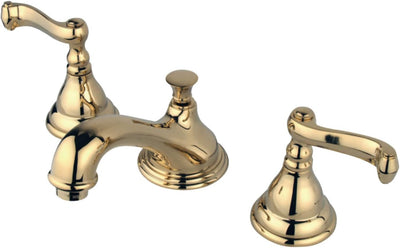 Grifo lavabo latón pulido manija palanca francesa
