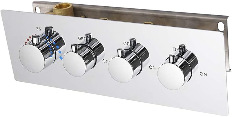 Válvula ducha termostática latón control flujo cromo