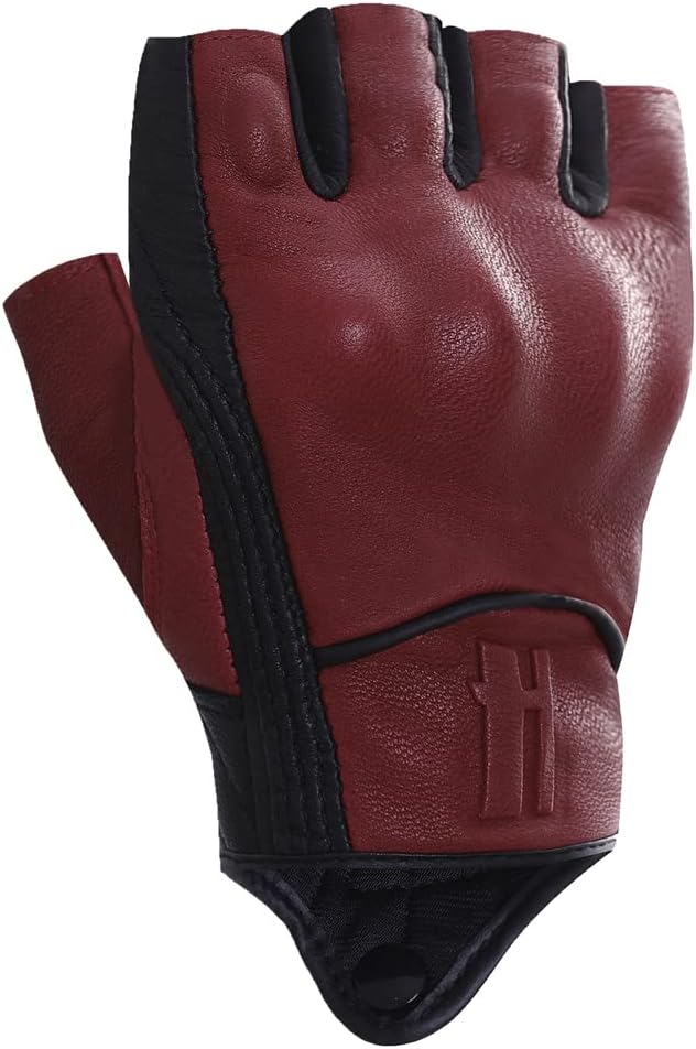 Guantes motocicleta cuero sin dedos GM037