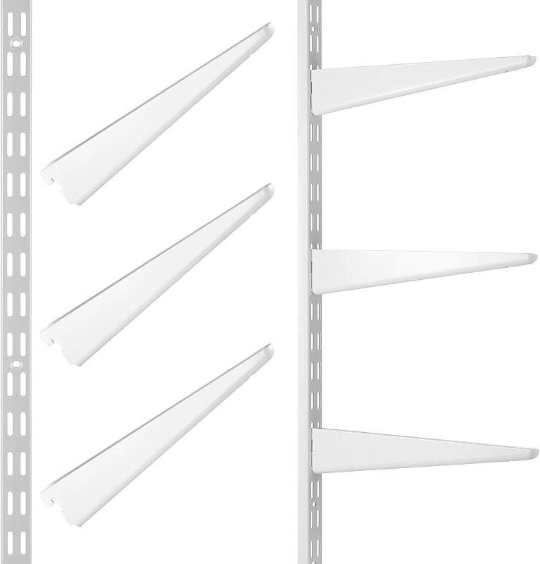 Estantería vertical doble riel blanco 25" soporte ajustable