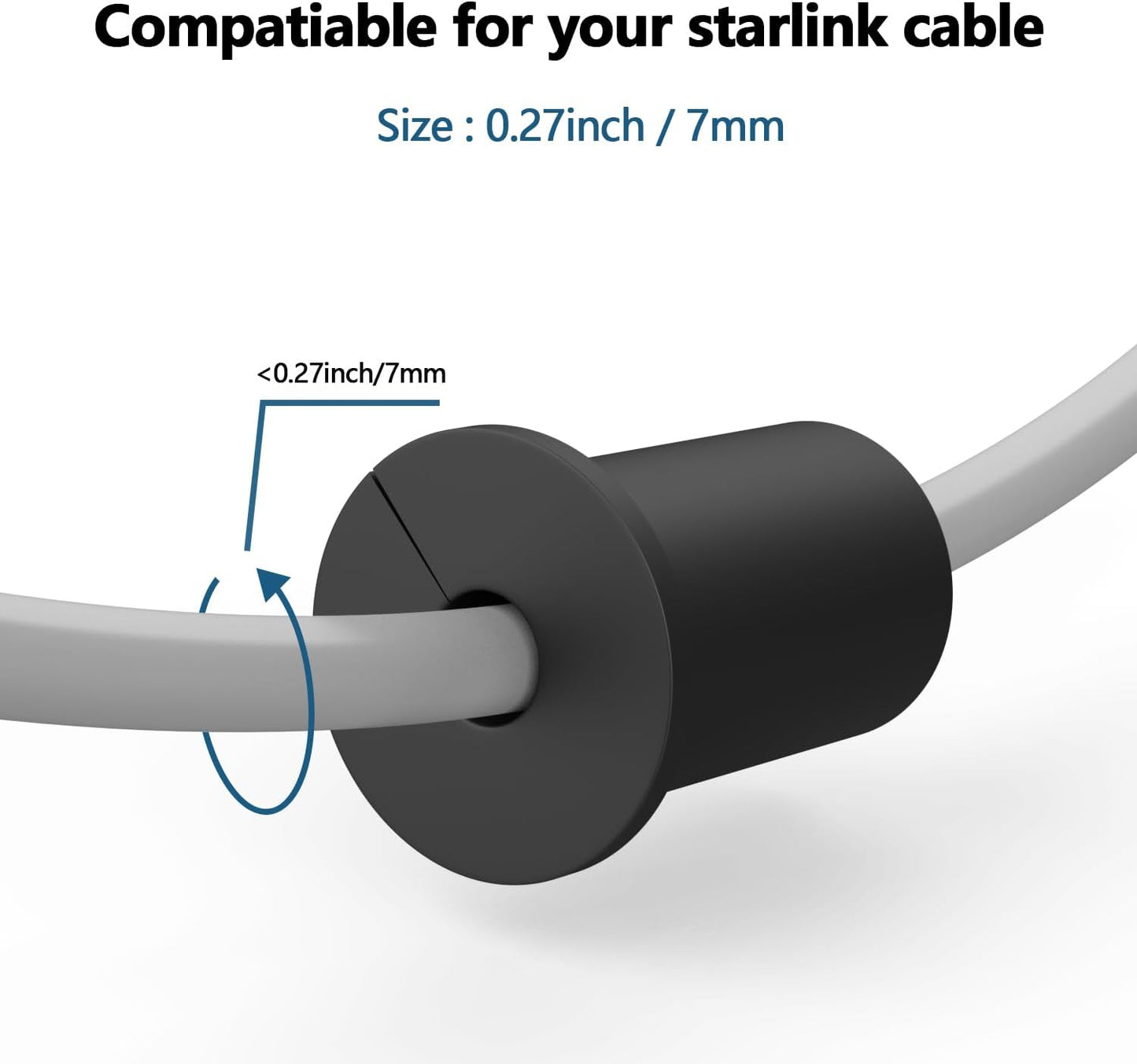 Kit 4 pzas paso cables Starlink para pared goma