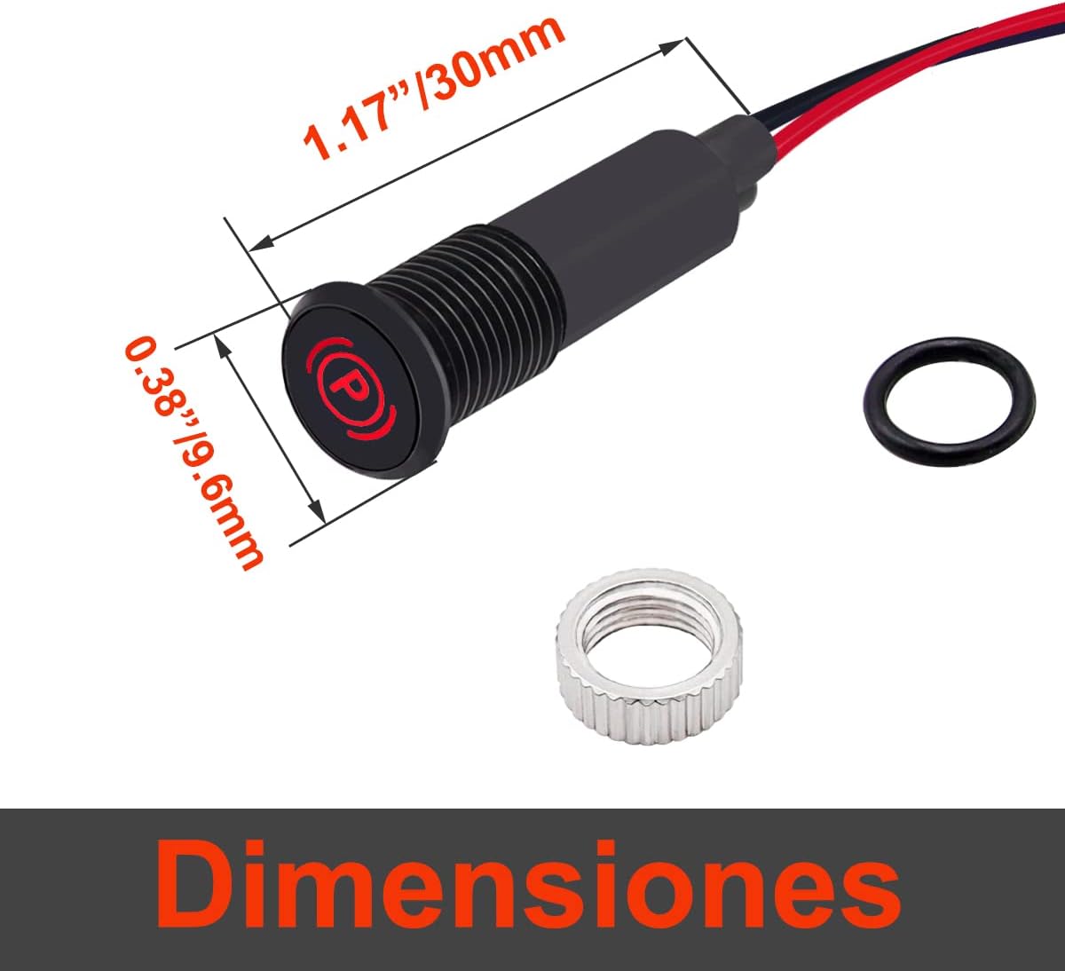 Luz indicadora LED tablero check engine amarilla 12V metal