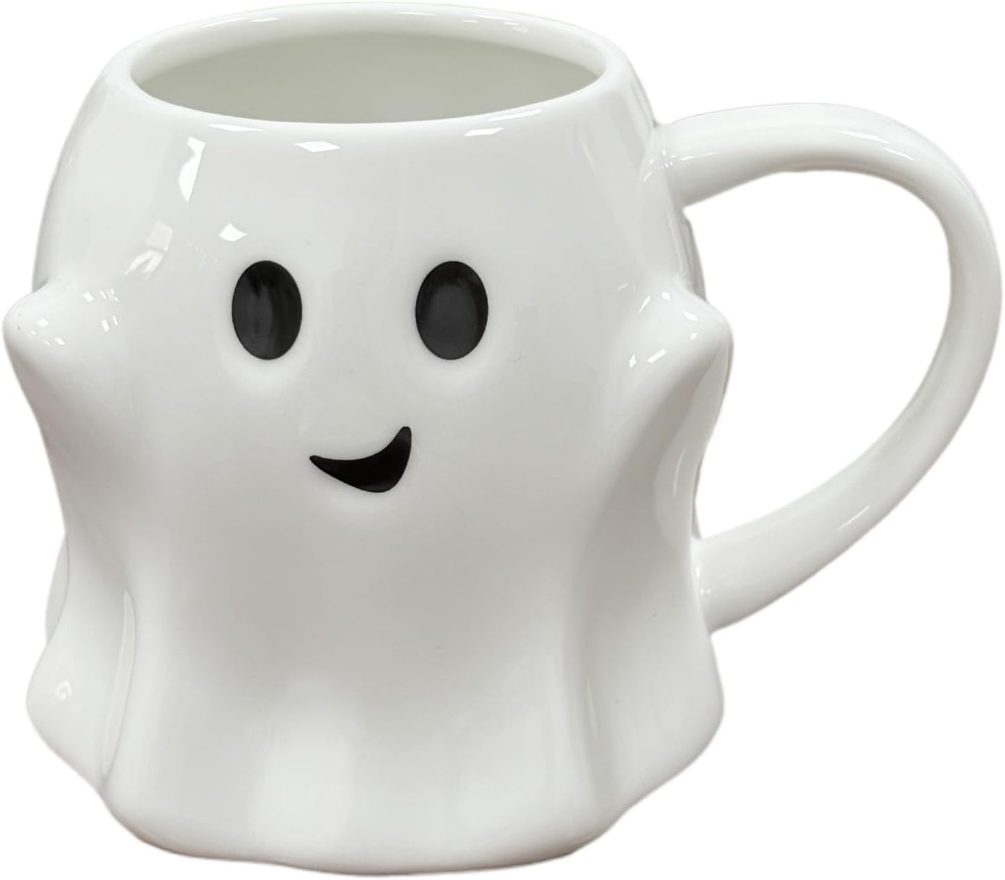 Taza 3D Fantasma Halloween Cerámica Blanco para Niños y Adultos