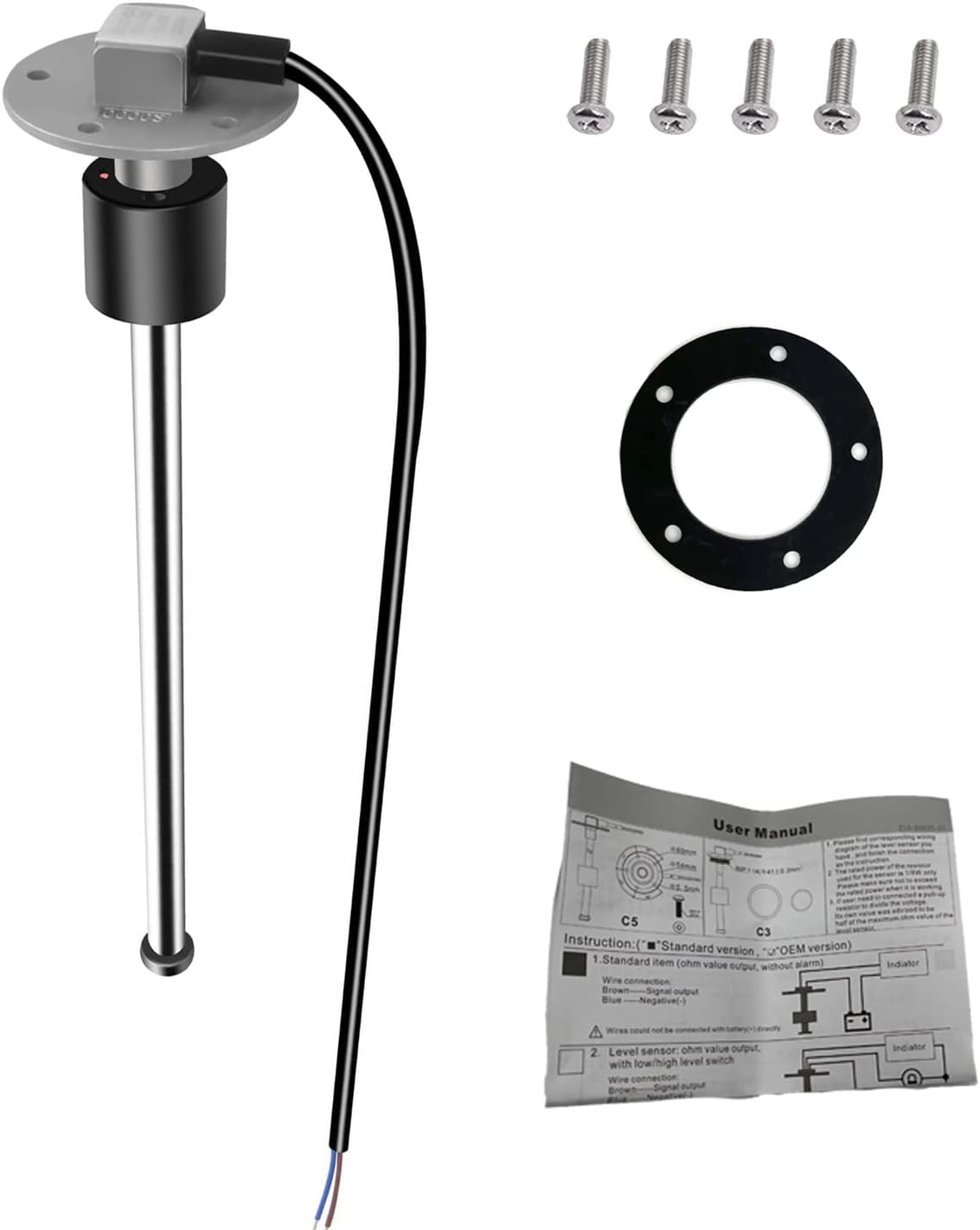 Unidad emisora combustible inox 6.8" sensor nivel agua barco