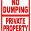 Placa advertencia propiedad privada evitar basura 8x