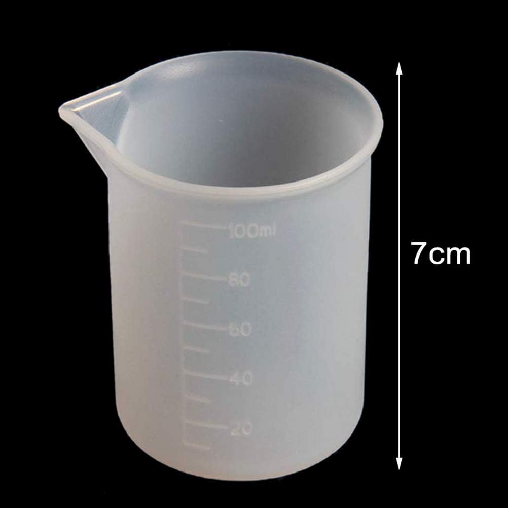 3 Vasos Medidores Silicón 3.4oz Escala Precisa Resina