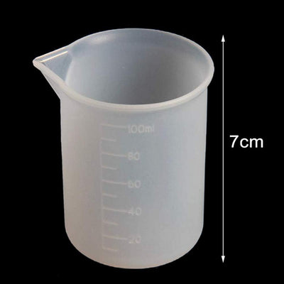 3 Vasos Medidores Silicón 3.4oz Escala Precisa Resina