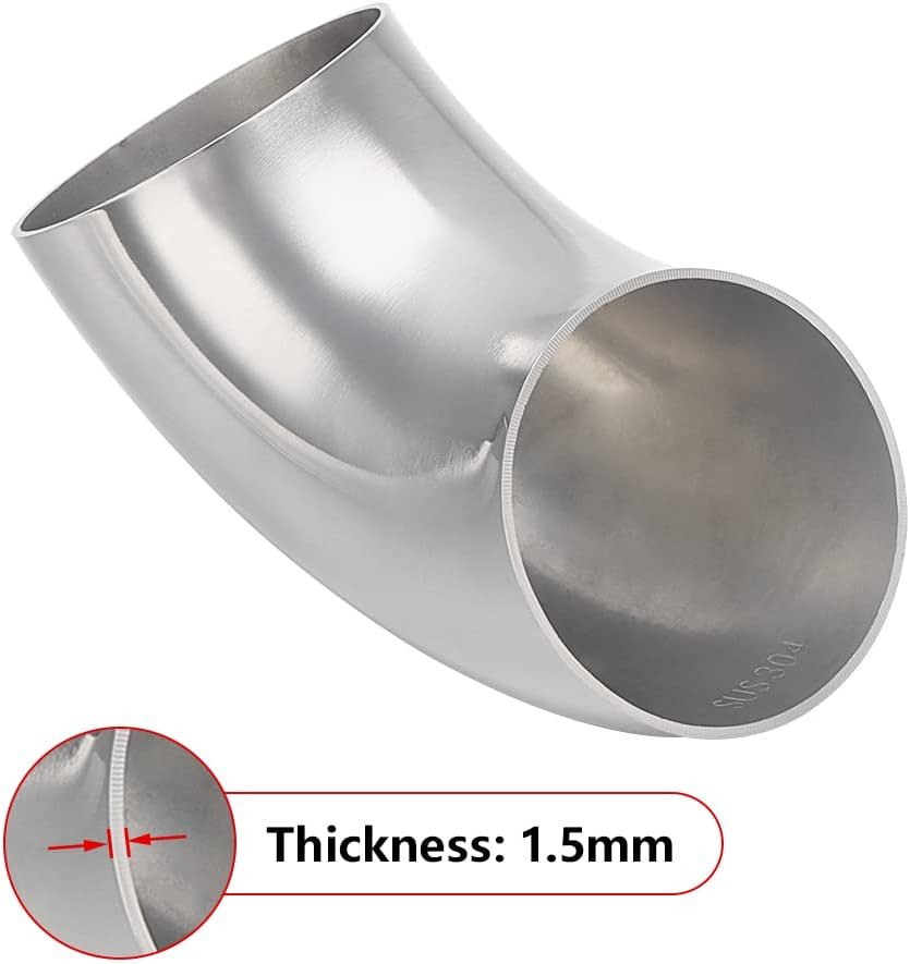 Codo tubo escape acero inox 304 5" grosor 0.059
