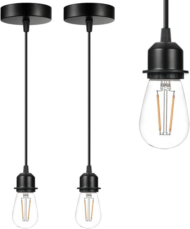 2 Luces Colgantes Vintage E27 Industrial para Cocina Bar