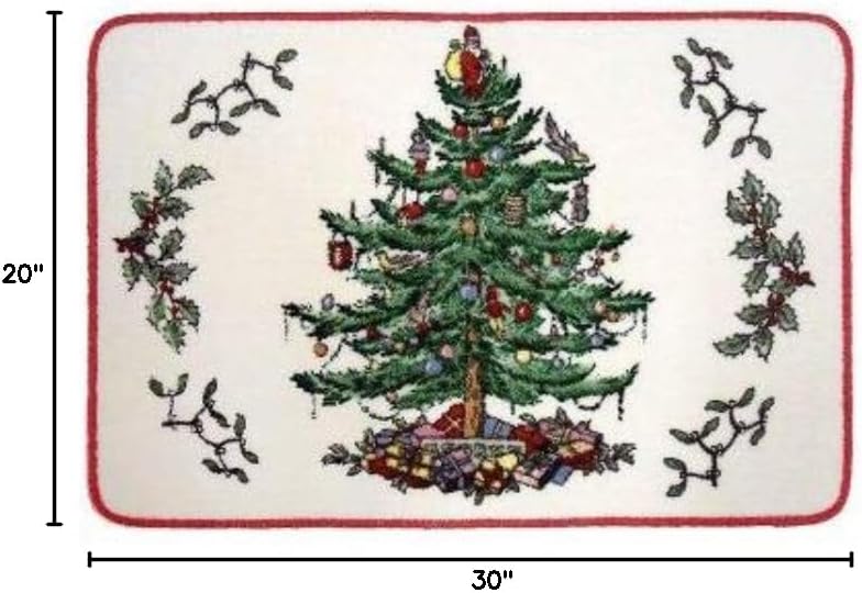 Alfombra baño algodón navideño 20x30" antiderrap