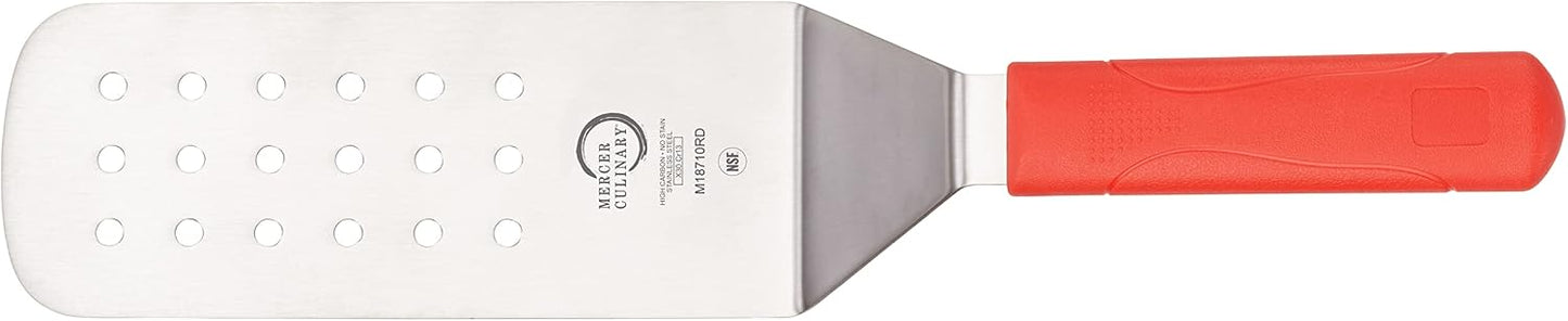 Espátula perforada mango rojo 8x3pulg