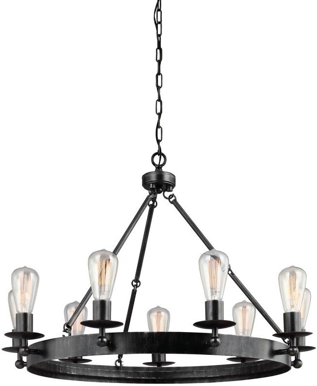 Lámpara colgante moderna 9 luces acabado polvo estrellas