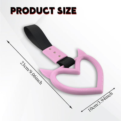2 Correas Mango Auto Forma Corazón Accesorio Universal Rosa Negro
