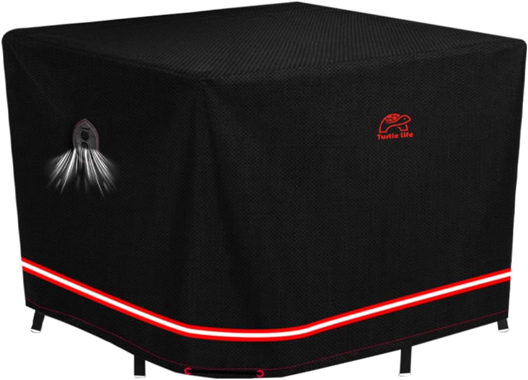 Funda cuadrada para muebles patio duradera impermeable negro